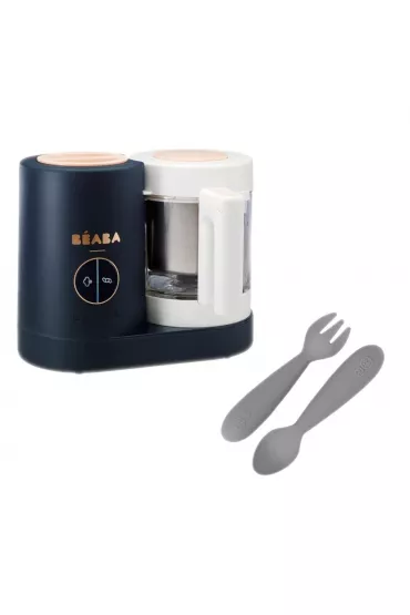Beaba Babycook Neo Night Blue + EZPZ Komplet silikonowych sztucw Mini Utensils Zestaw