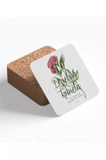 Podstawka korkowa - Dzielna kobieta - kwiat