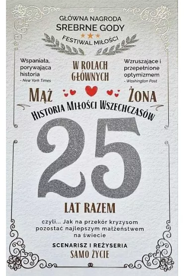 Yeku Karnet 25 rocznica �lubu (srebrna)