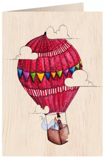 Cozywood Karnet drewniany C6 + koperta �lub balon