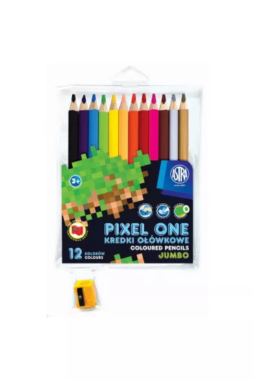 Astra Kredki o��wkowe Pixel One + temper�wka 12 szt.