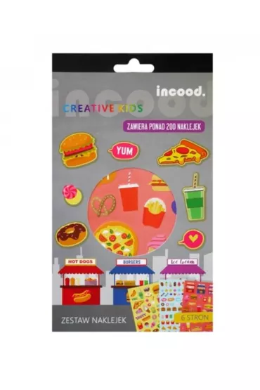 incood. Zestaw naklejek Fast Food 6 arkuszy