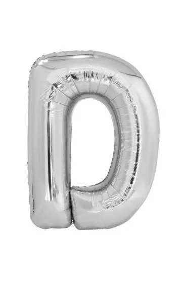 Amscan Balon foliowy litera D srebrna 62x86cm