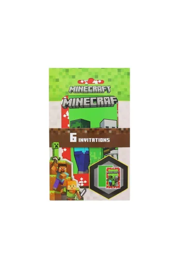 Procos Zaproszenia z kopertami Minecraft 6 szt.