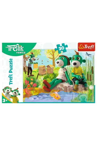 Puzzle 30 el. Trefliki nad stawem. Rodzina Treflik�w