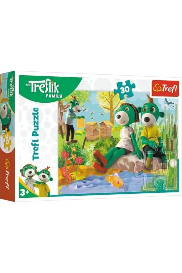 Puzzle 30 el. Trefliki nad stawem. Rodzina Treflik�w