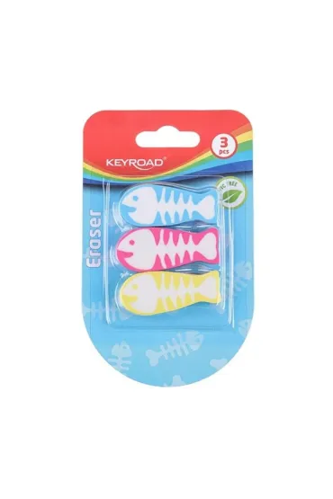 Keyroad Gumka uniwersalna Ryba 3 szt