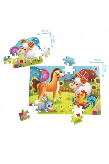 Puzzle maxi 2w1 (12+48 el.) Farma Roter Kafer