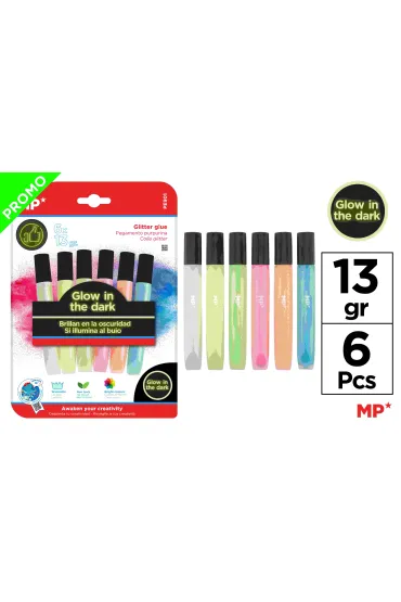 Mp Main Paper Klej brokatowy �wiec�cy w p�ynie 6 szt.