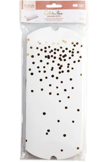 Happy Color Pude�ka na prezenty Golden Dots, 21x10cm, 5 sztuk