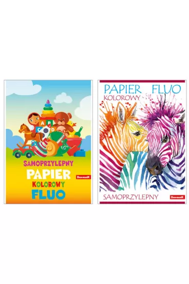 Zeszyty papier�w kolorowych fluo A5 samoprzylepny 8 kartek