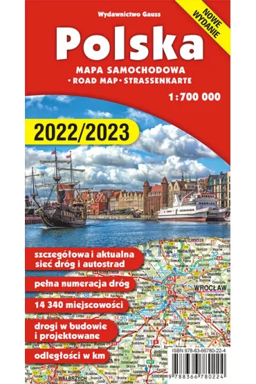 Polska. Mapa samochodowa w skali 1:700 000