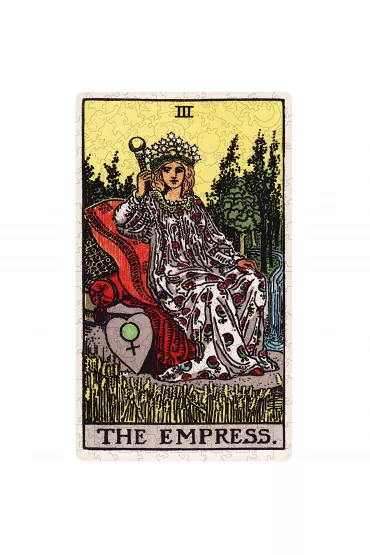 Puzzle drewniane 250 el. The Empress, Cesarzowa z kart tarota Ridera Waite'a Fantasy Puzzles