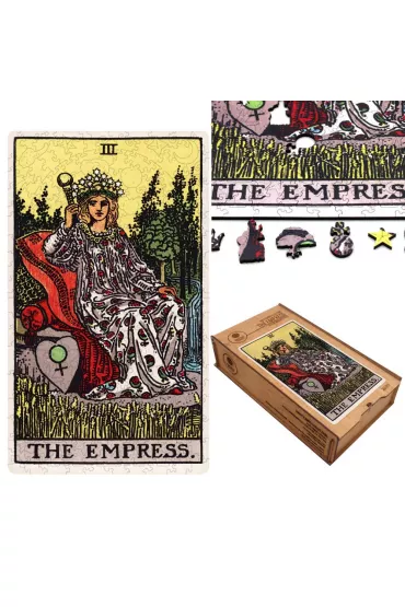 Puzzle drewniane 250 el. The Empress, Cesarzowa z kart tarota Ridera Waite'a Fantasy Puzzles