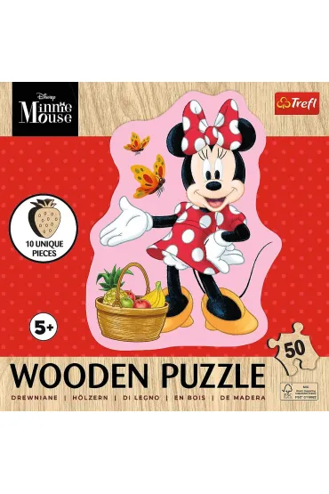 Puzzle drewniane 50 el. Weso�a Minnie Trefl