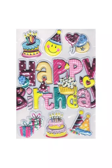 GoParty Naklejki wypuk�e Birthday Girl