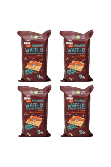 Super Fudgio Wafelki z kremem s�odzonym daktylem Zestaw 4 x 120 g Bio