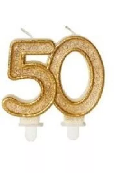 GoParty �wieczka urodzinowa 50 z�oty brokat