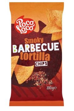 Poco Loco Tortilla chips o smaku BBQ Smoky Barbecue 200 g