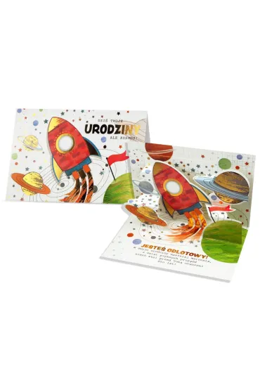 Pan Dragon Karnet B6 HM-200 Urodziny dzieci�ce, rakieta, przestrzenny HM-200-2673