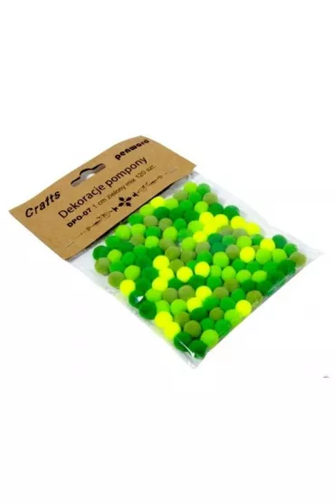 Penword Dekoracje pompony mix zielony 1cm