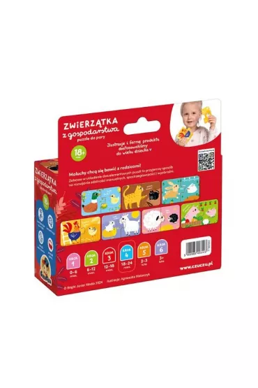 CzuCzu Zwierztka z gospodarstwa Puzzle do pary Bright Junior Media