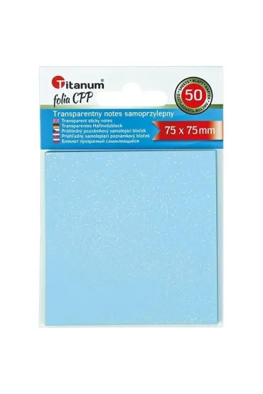 Titanum Notes samoprzylepny transparentny 75x75mm 50 kartek