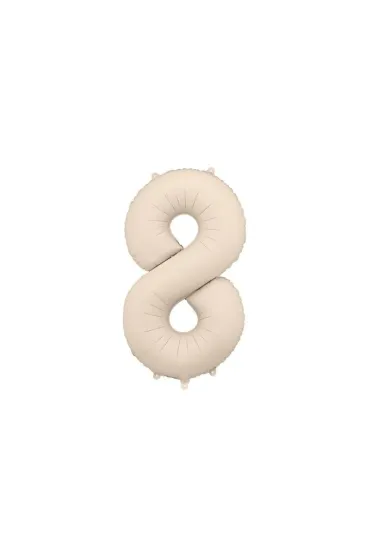 PartyDeco Balon foliowy 8 jasny be� 86cm