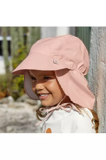 Lassig Czapka przeciwsoneczna z daszkiem i oson karku UV80 Splash & Fun pink, rozm. 50/51
