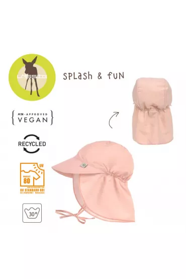 Lassig Czapka przeciwsoneczna z daszkiem i oson karku UV80 Splash & Fun pink, rozm. 50/51