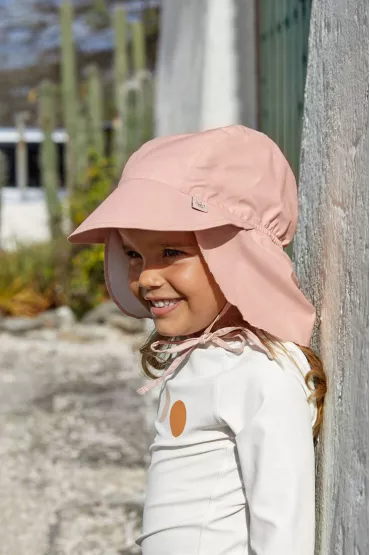 Lassig Czapka przeciwsoneczna z daszkiem i oson karku UV80 Splash & Fun pink, rozm. 50/51