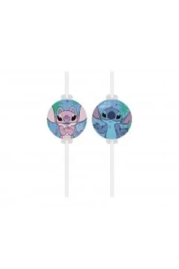 Rurki papierowe z medalionem Stitch&Angel 4 szt.