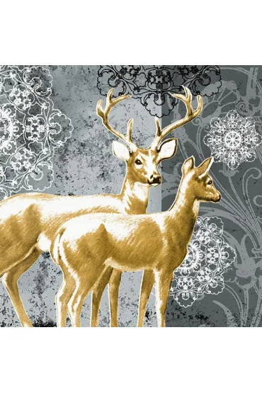 Serwetki Lunch Golden stags 33x33 cm