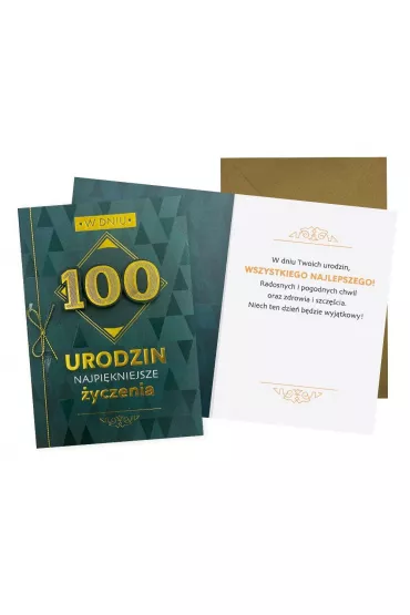 Kukartka Karnet B6 Urodziny 100 m�skie