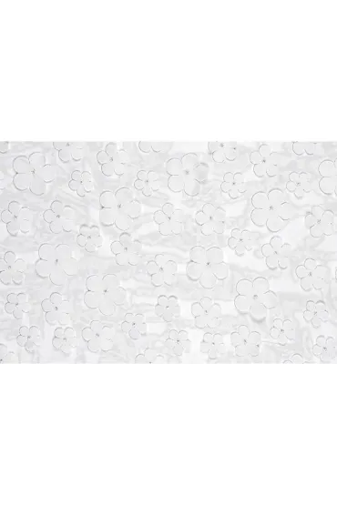 PartyDeco Bie�nik Kwiaty bia�y 26x500cm