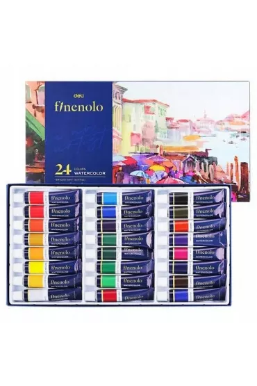 Deli Farby akwarelowe Finenolo 12ml. 24 kolory 288 ml