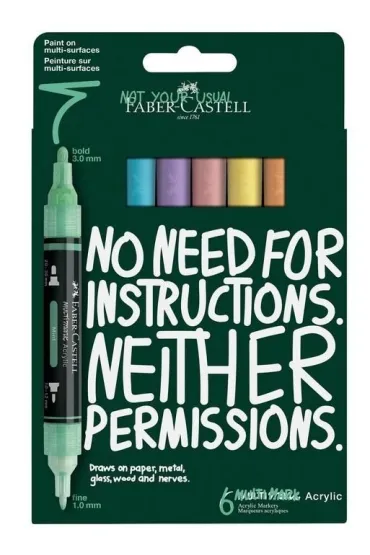 Faber-Castell Markery akrylowe MultimarkPastel 6kol FABER CASTEL