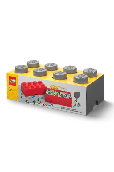 Pojemnik klocek LEGO Brick 8 Ciemnoszary