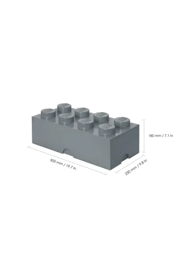 Pojemnik klocek LEGO Brick 8 Ciemnoszary