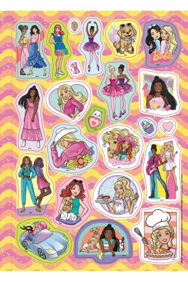 Barbie. Megakolorowanka. Brokatowe naklejki