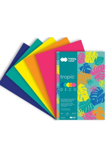 Happy Color Blok Deco Tropic A4 20 arkuszy, 5 kolor�w, 170 g/m2 20 kartek