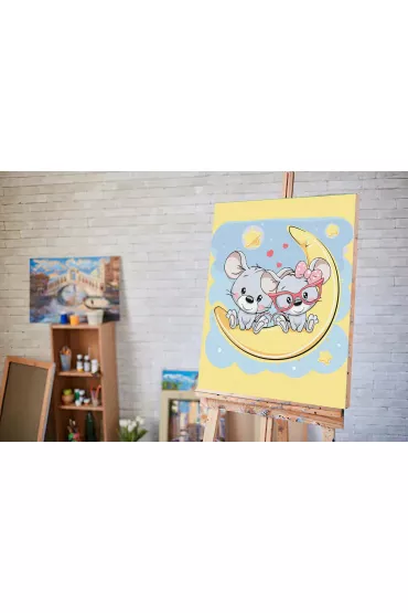 Twoje Hobby Malowanie po numerach - Myszki na ksi�ycu 40x50cm