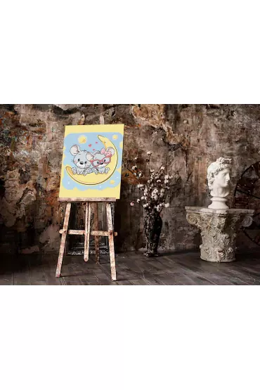 Twoje Hobby Malowanie po numerach - Myszki na ksi�ycu 40x50cm