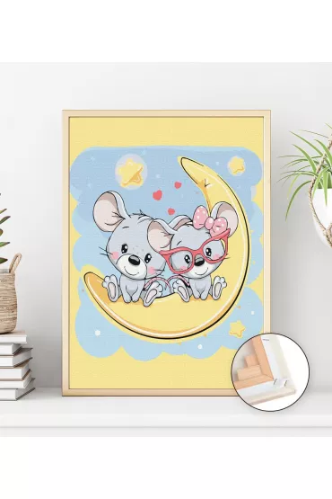 Twoje Hobby Malowanie po numerach - Myszki na ksi�ycu 40x50cm