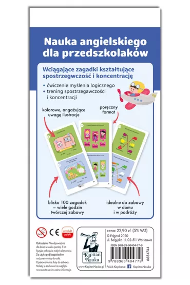 Kapitan Nauka. Angielski. Find and match. Zagadki obrazkowe 5-7 lat
