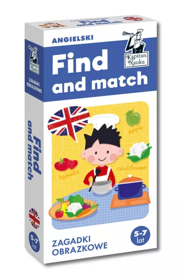 Kapitan Nauka. Angielski. Find and match. Zagadki obrazkowe 5-7 lat
