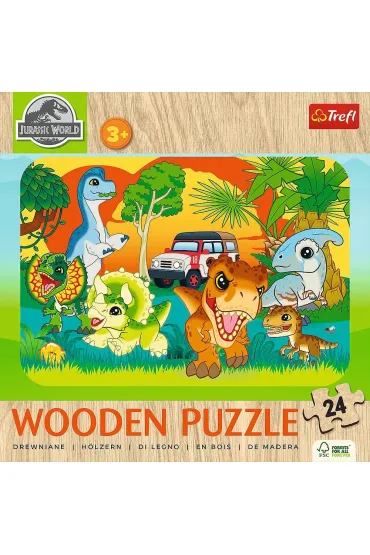 Puzzle drewniane 24 el. Poznaj dinozaury Trefl