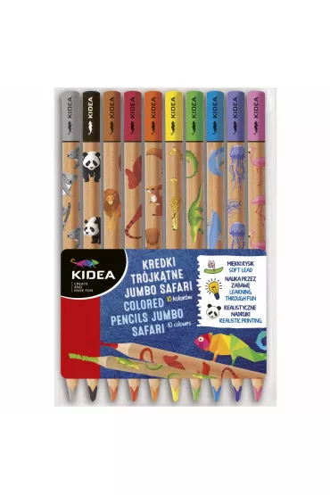 Derform Kidea Kredki tr�jk�tne Jumbo Safari 10 szt.