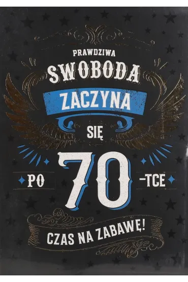 Karnet okazjonalny B6 z kopert� 70 Urodziny PAN DRAGON KB6HOLO-23
