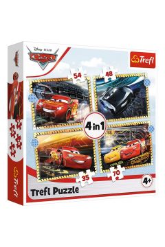 Puzzle 4w1 Do startu, gotowi, start! Cars 3 Trefl